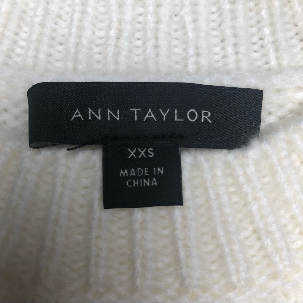 ⭐️NEW⭐️ Ann Taylor Cream/Off White Popcorn Stitched Pullover Sweater - Picture 9 of 13